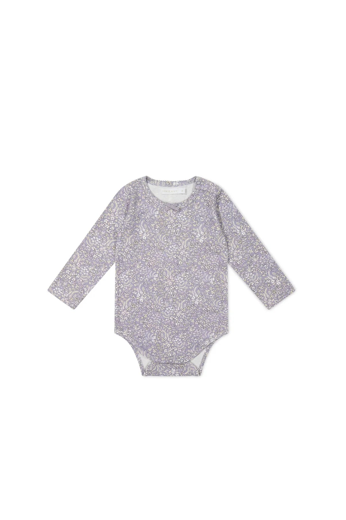 Organic Cotton Long Sleeve Bodysuit / April Lilac