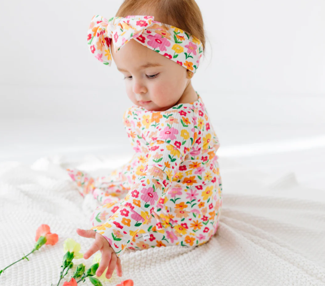 Summer Blooms Small Ribbed Zip Romper