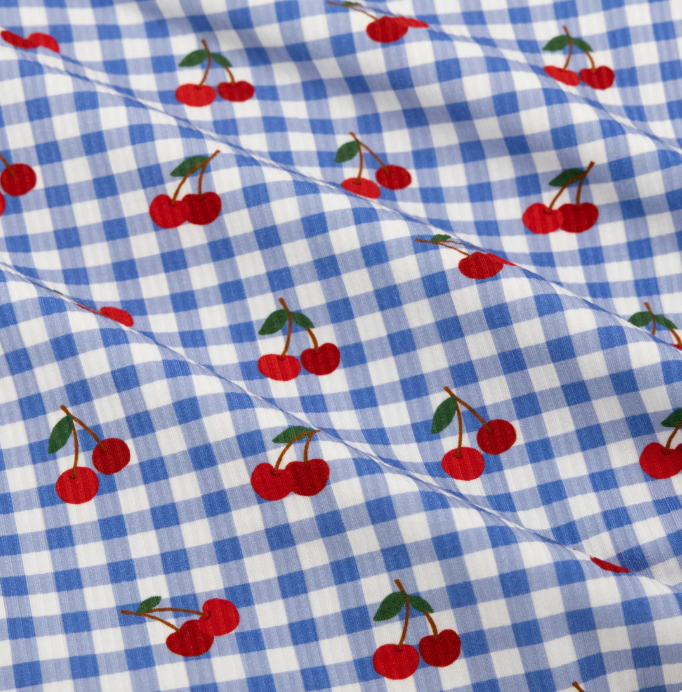 Vintage Cherries Small Ribbed Bow