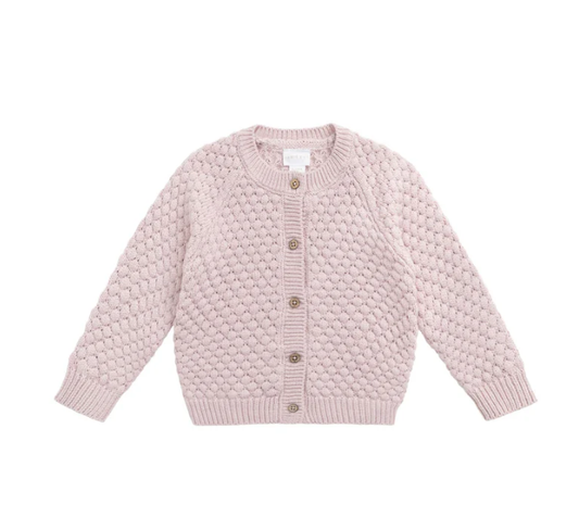 Maple Cardigan - Pastel Pink Marle