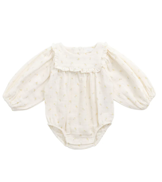 Organic Cotton Muslin Frances Playsuit - Vintage Ditsy