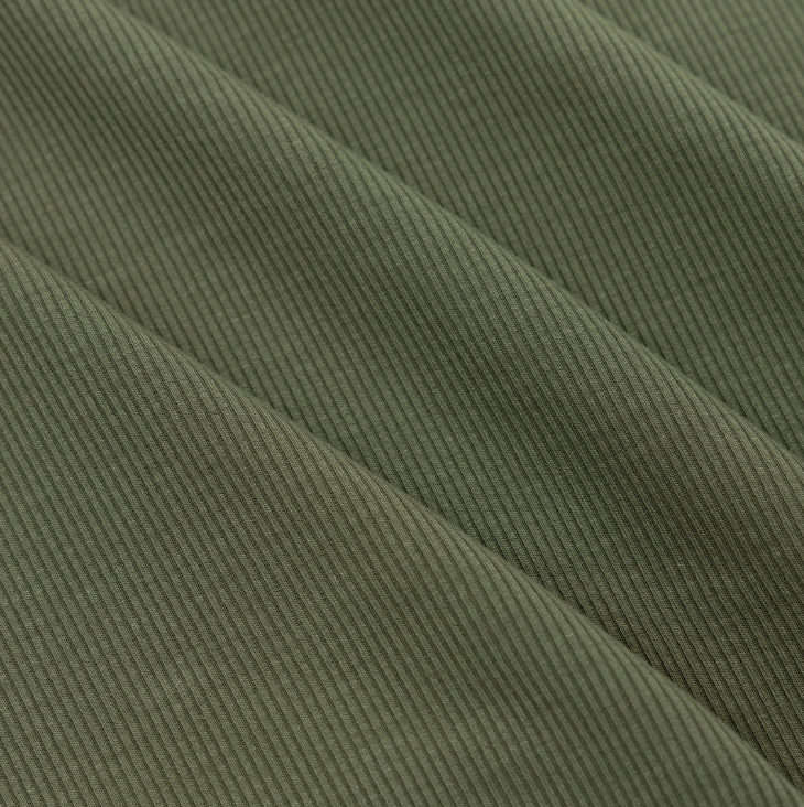 Olive Small Ribbed Two-Piece Set