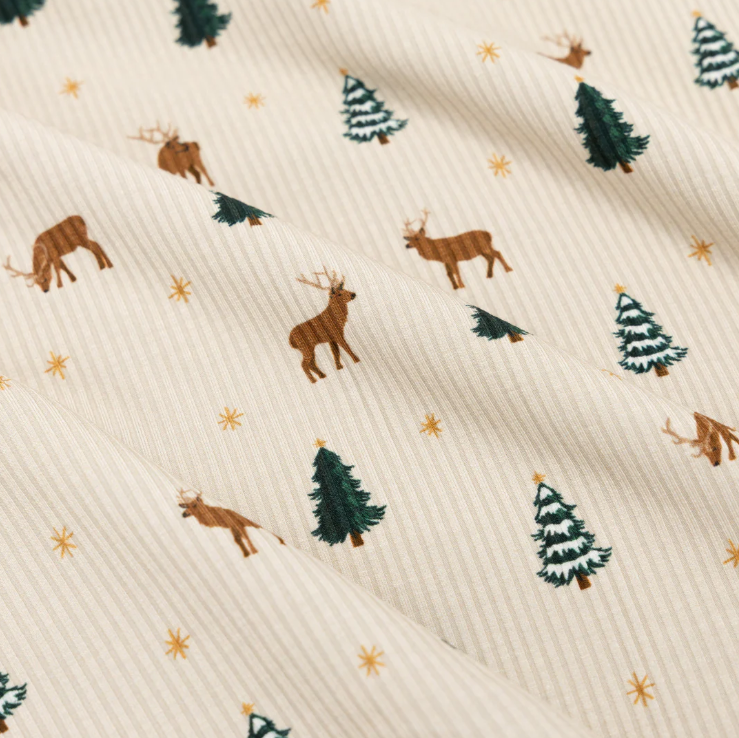 Reindeer Forest Small Ribbed Zip Romper
