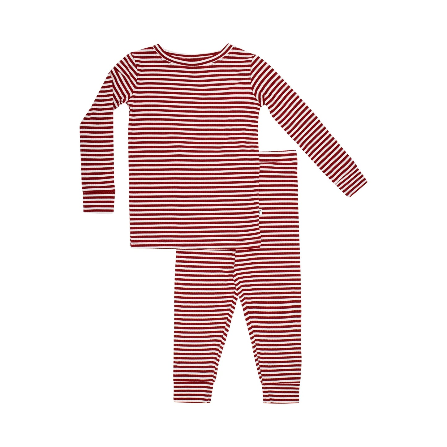 Red Stripe Small Ribbed Two-Piece Set