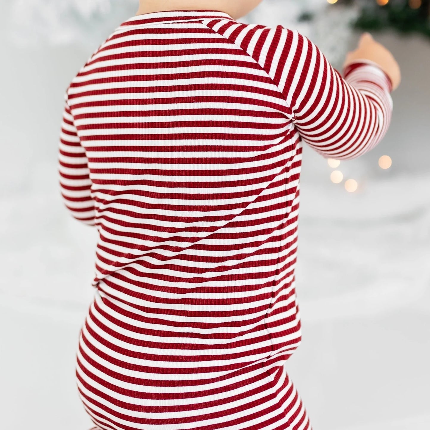 Red Stripe Small Ribbed Zip Romper