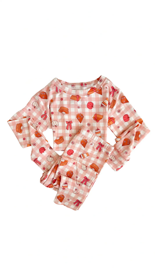 Gingham Pumpkin Pie Two Piece Set