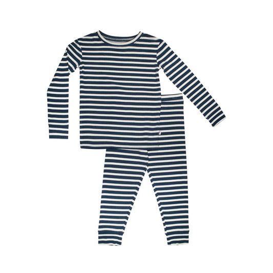 Nautical Blue Stripe Small Ribbed Two-Piece Set