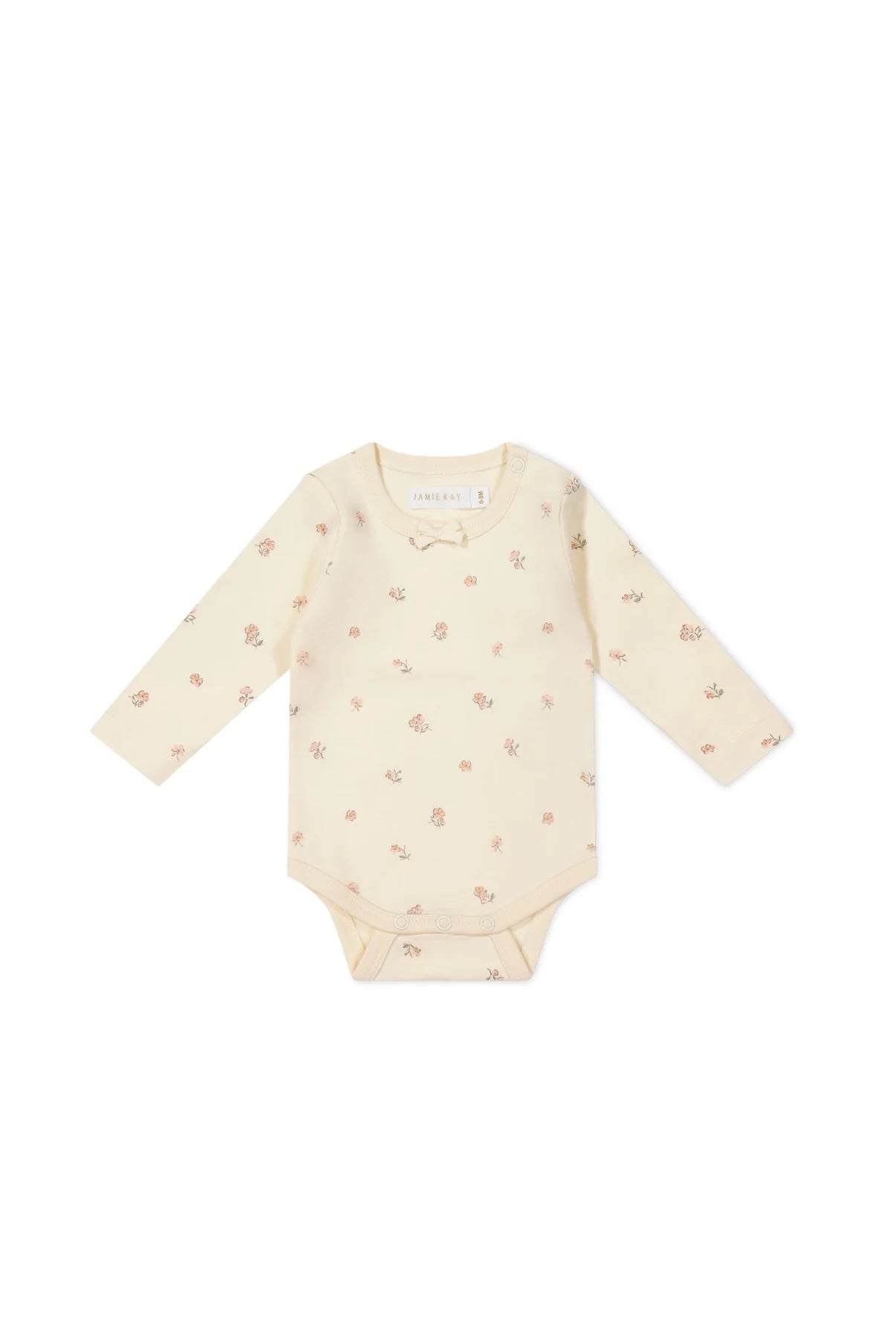 Organic Cotton Long Sleeve Bodysuit / Meredith Egret