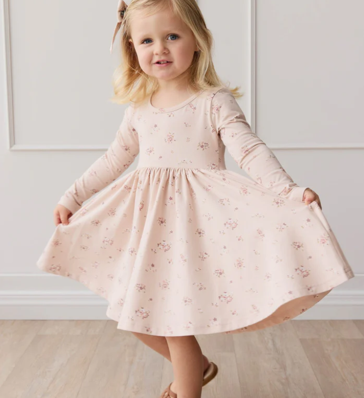 Organic Cotton Tallulah Dress / Petite Fleur Soft Peony