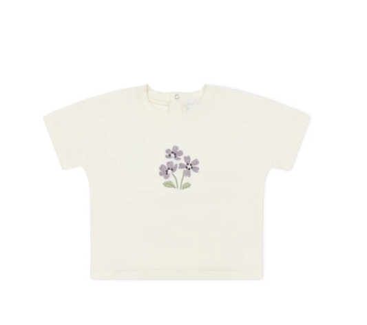 Pima Cotton Mimi Top / Parchment Meadow Flowers