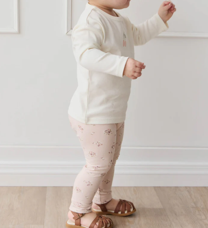 Organic Cotton Everyday Legging / Petite Fleur Soft Peony