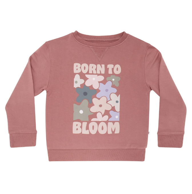 Born To Bloom Rose Bamboo French Terry Pullover