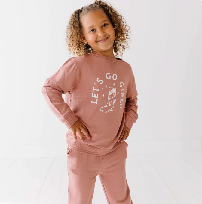 Let's Go Girls Rose Bamboo French Terry Pullover