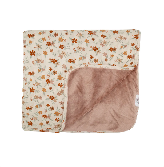 Autumn Floral Small Ribbed Toddler Blanket