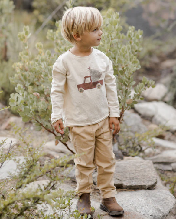 Rylee & Cru Raw Edge Long Sleeve Tee || Truck