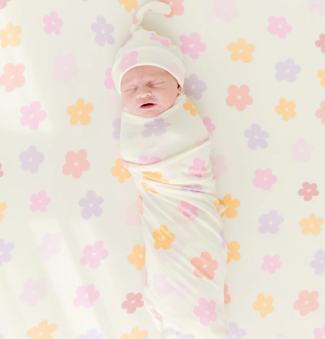 Big Daisies Small Ribbed Swaddle Set