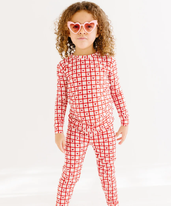 Be Mine Gingham Small Ribbed Two-Piece Set