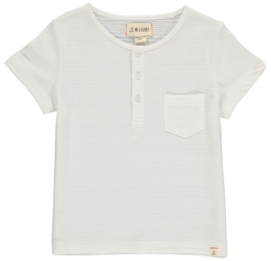 Dodger Henley | White Ribbed