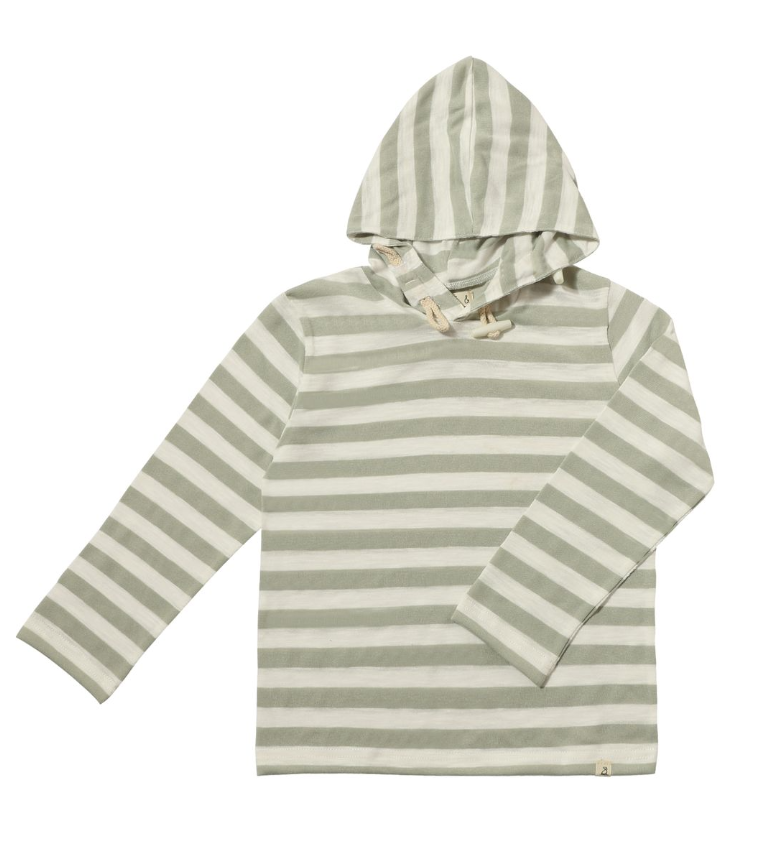 Seaberry Hooded Top | Grey & White