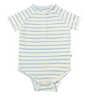 Raglan Onesie | Blue & White Stripe