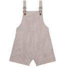 Galleon Woven Buckle Overalls | Brown & White Seersucker