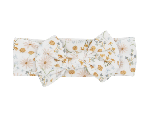 Whimsical Floral Small Ribbed Bow
