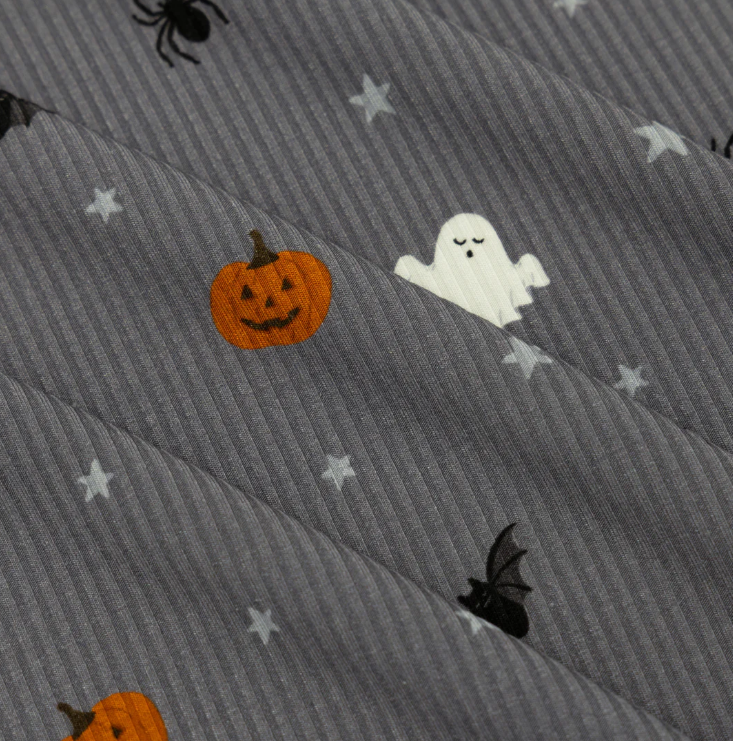 Halloween Boo Crew Small Ribbed Zip Romper