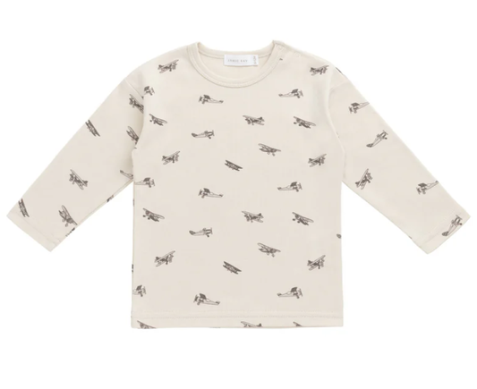 Pima Cotton Arnold Long Sleeve Top - Avion Oat