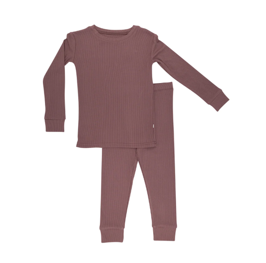 Plum Small Ribbed Two-Piece Set