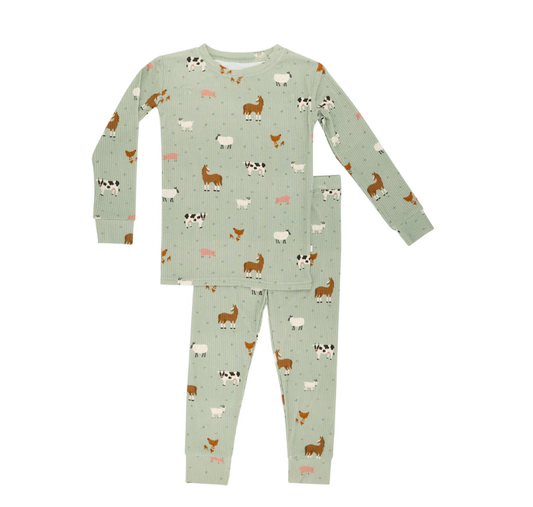 Farm Animals Small Ribbed Two-Piece Set