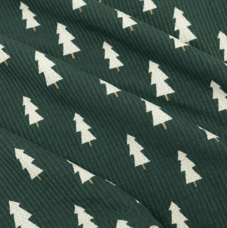 Christmas Trees Small Ribbed Zip Romper