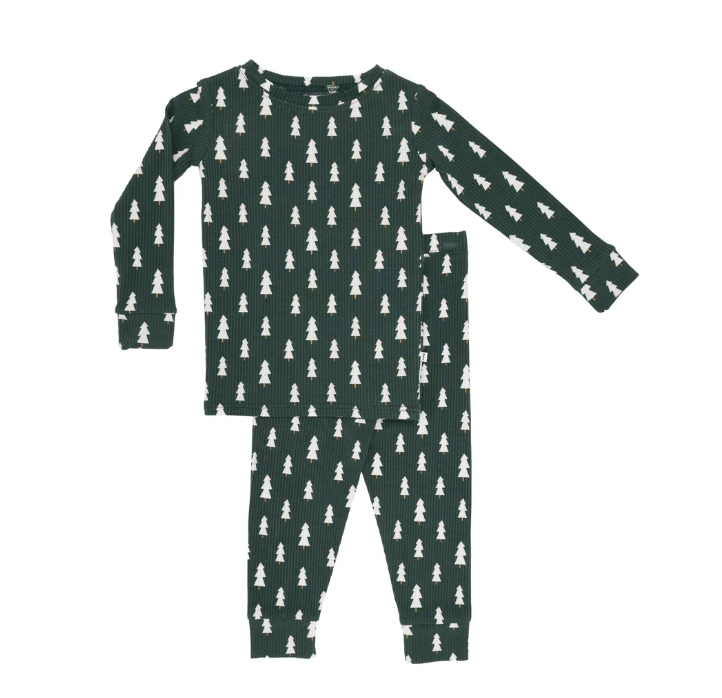 Christmas Trees Small Ribbed Two-Piece Set