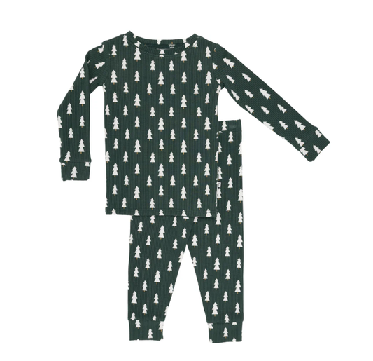 Christmas Trees Small Ribbed Two-Piece Set