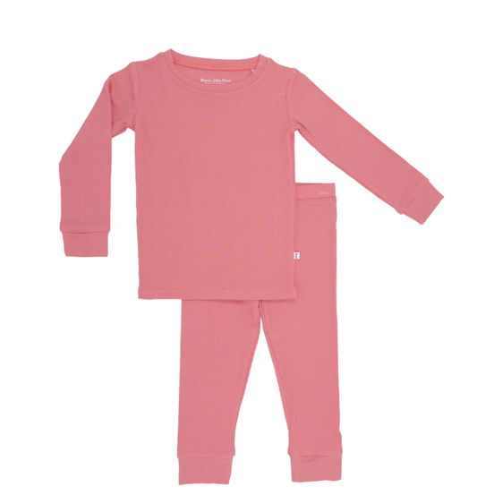 Peony Pink Small Ribbed Two-Piece Set