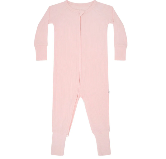 Ballet Pink Small Ribbed Zip Romper
