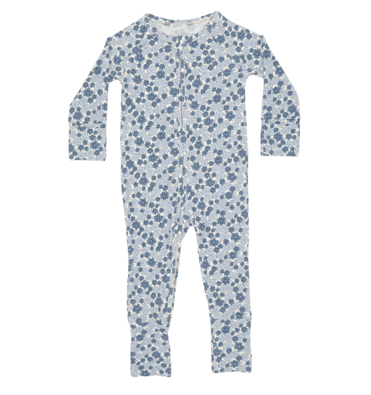 Bluebell Blossoms Small Ribbed Zip Romper
