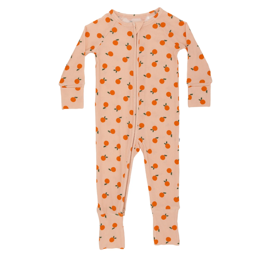 Oranges Small Ribbed Zip Romper