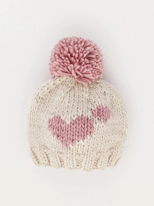 Sweetheart Knit Beanie Hat | Rosy