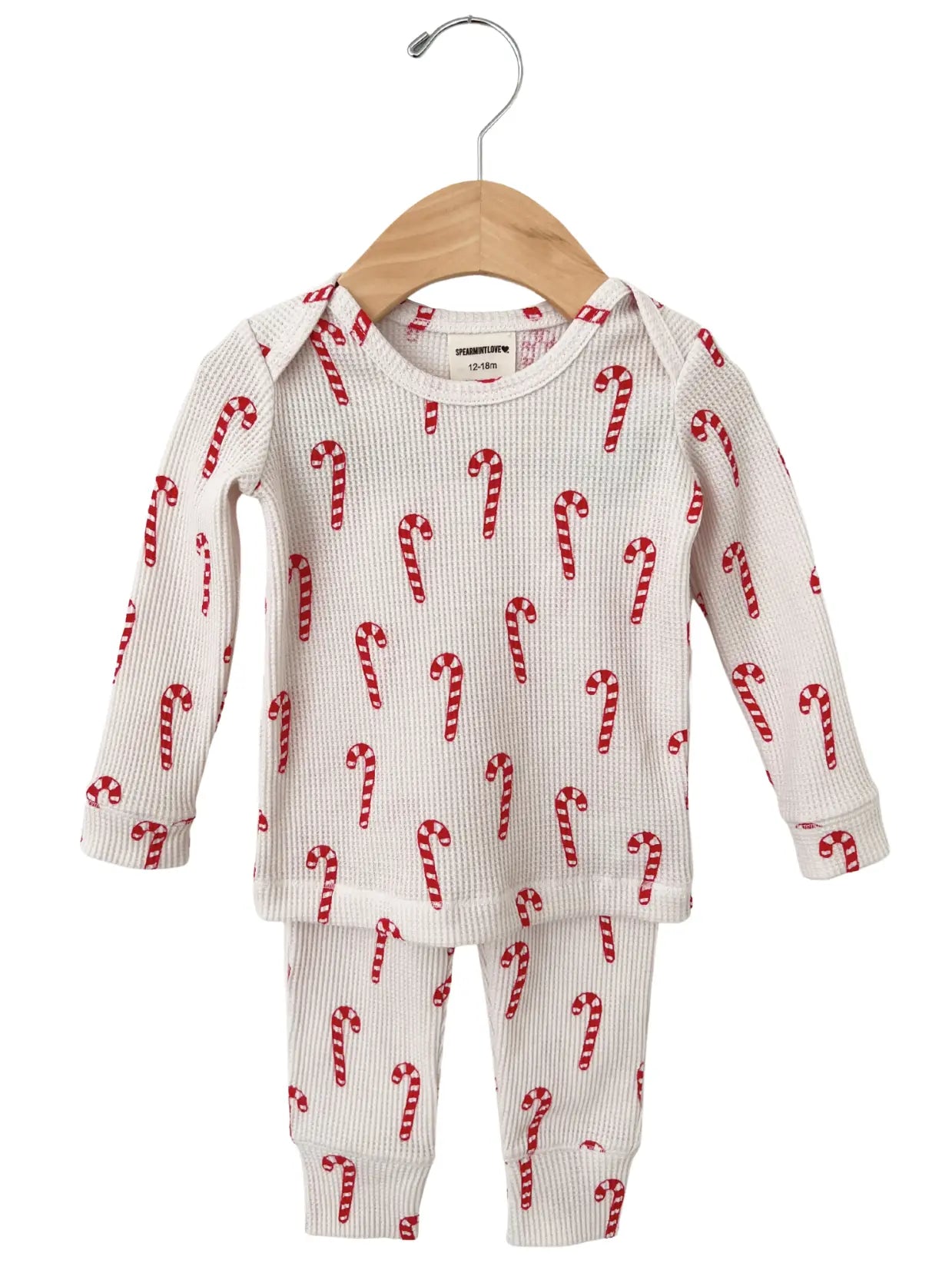 Organic Waffle 2-Piece Set / Candy Cane