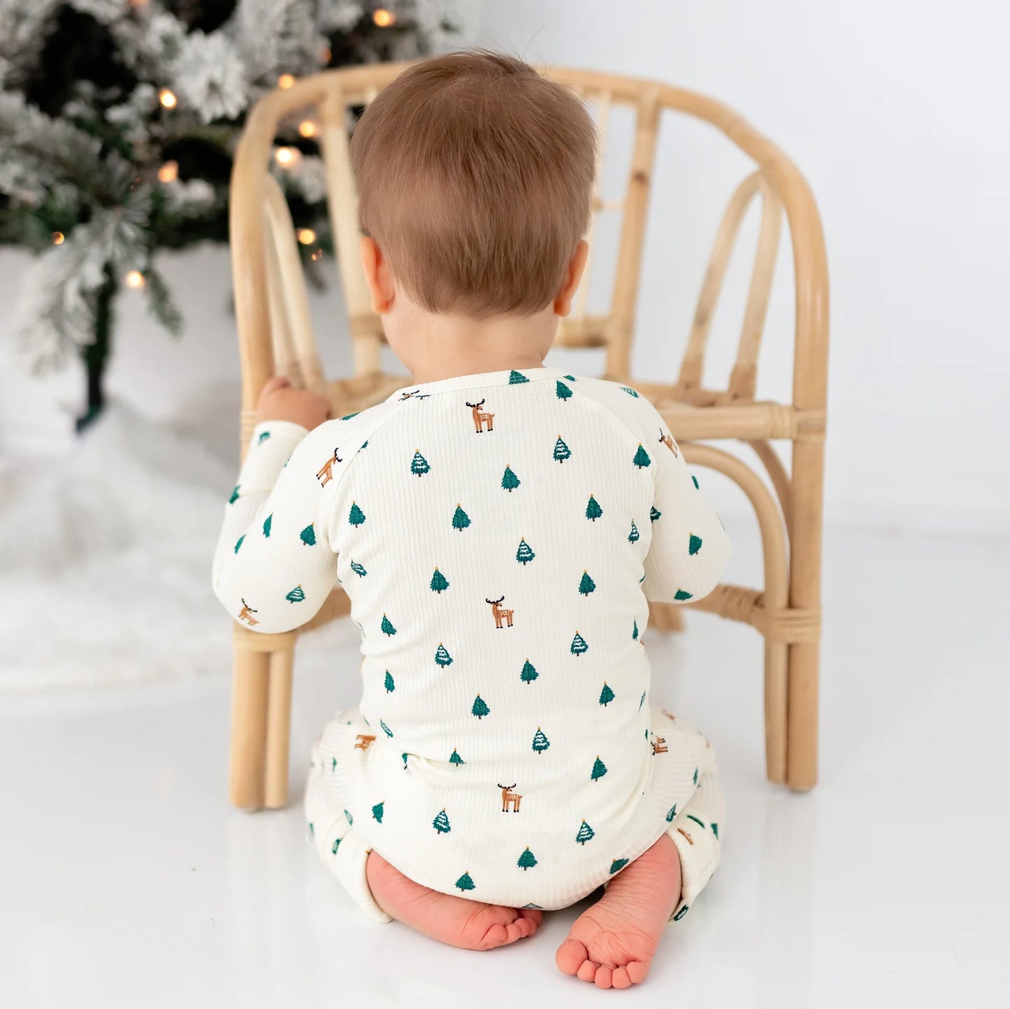 Deer Tree Farm Small Ribbed Zip Romper