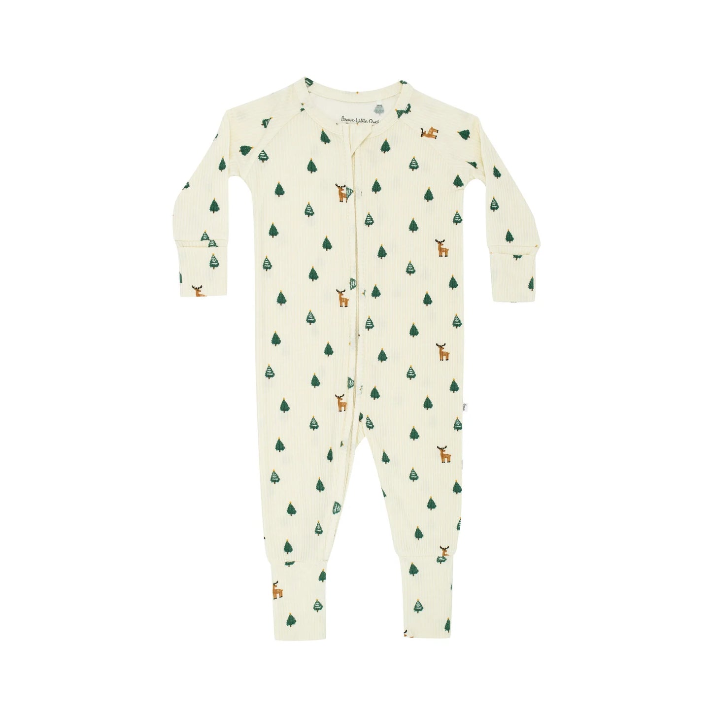 Deer Tree Farm Small Ribbed Zip Romper