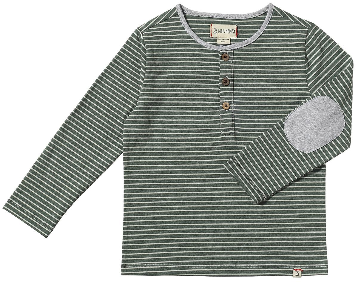 Mascot Henley | Green + White Stripe