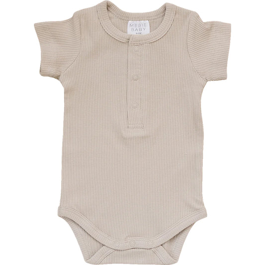 Oatmeal Ribbed Snap Bodysuit