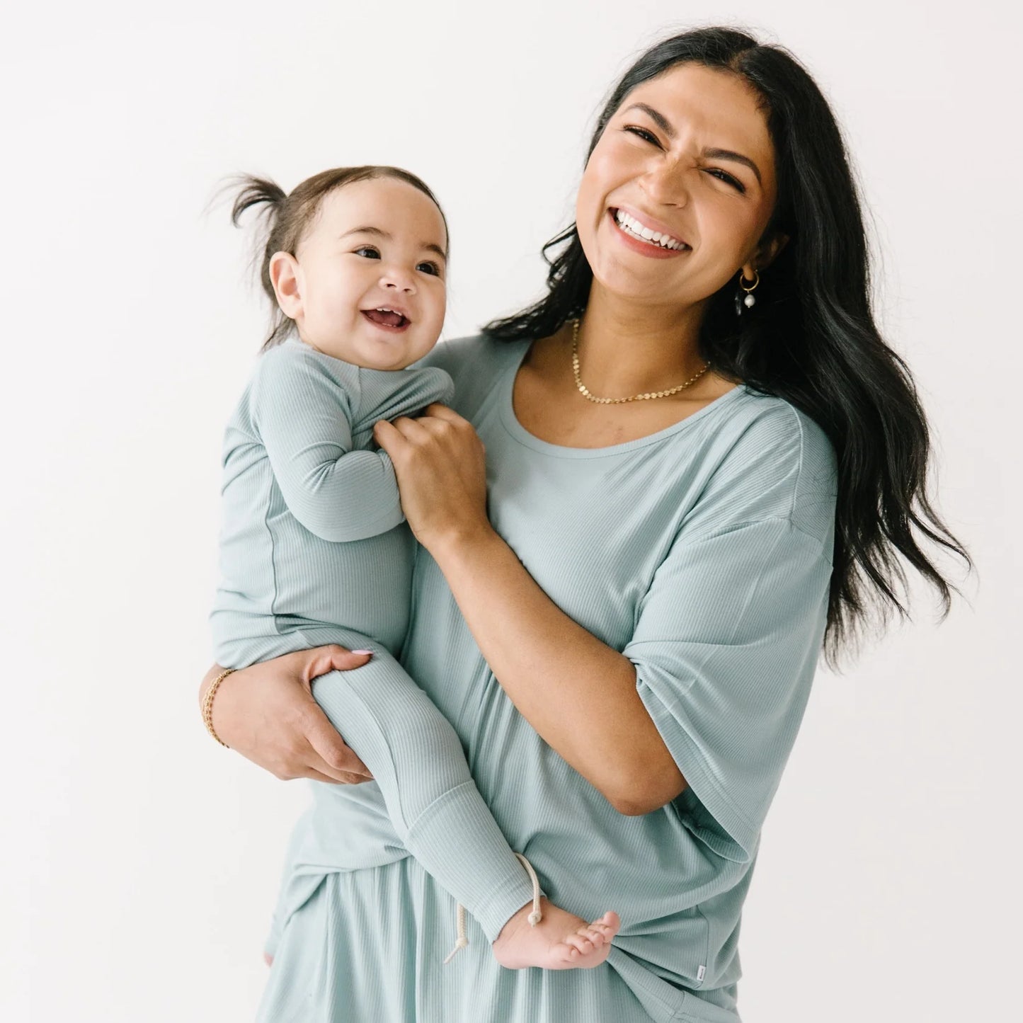 Ocean Blue Small Ribbed Two-Piece Set