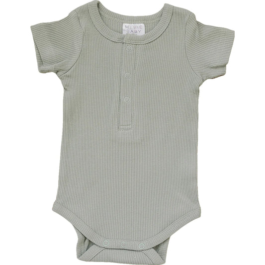 Sage Ribbed Snap Bodysuit